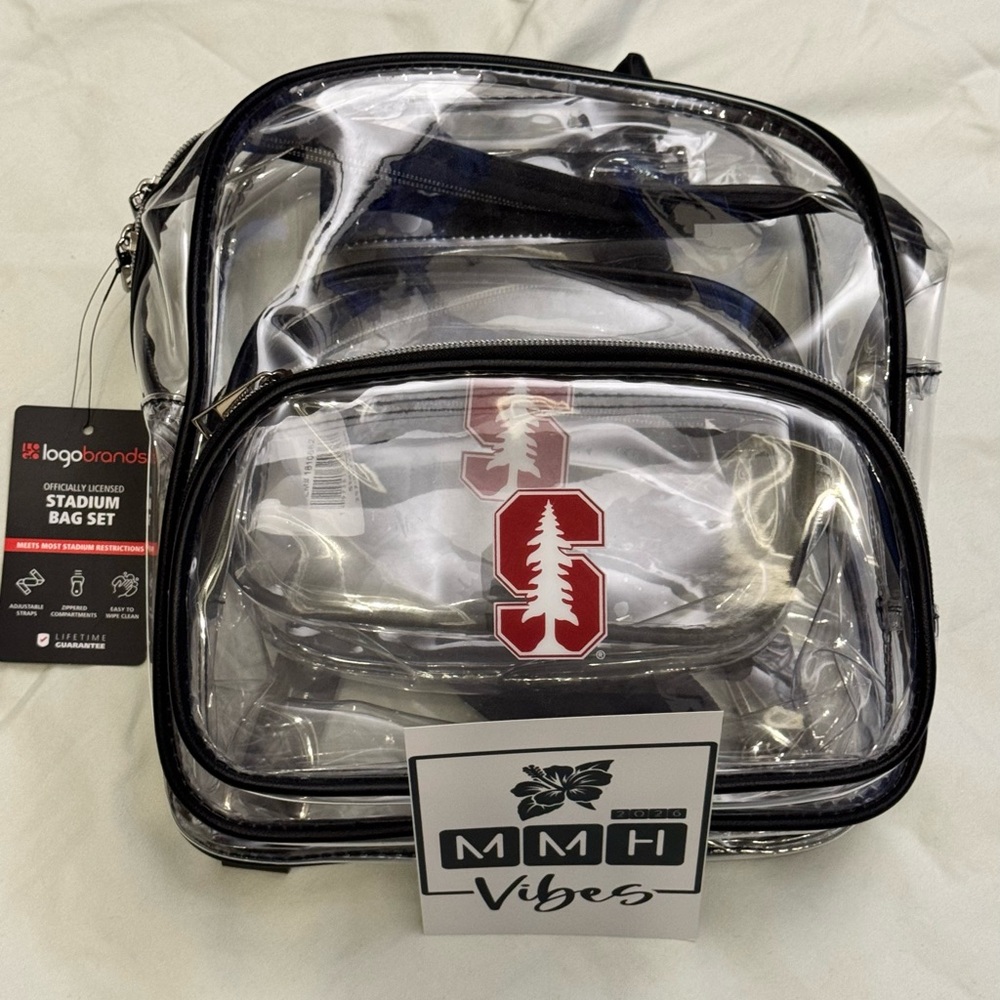 Logobrands: STANFORD Transparent Stadium Backpack and Hip/Fanny Pack Set - NWT - Picture 3 of 3